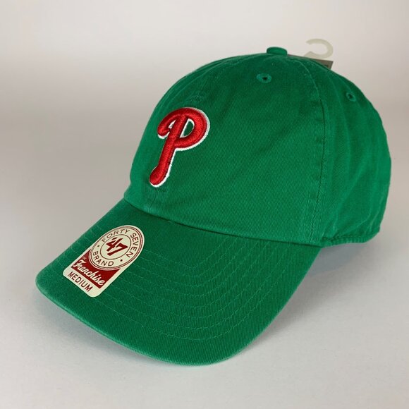 Philadelphia Phillies MLB Green 47 Brand Franchise Fitted Hat Mens Medium New - Picture 1 of 5